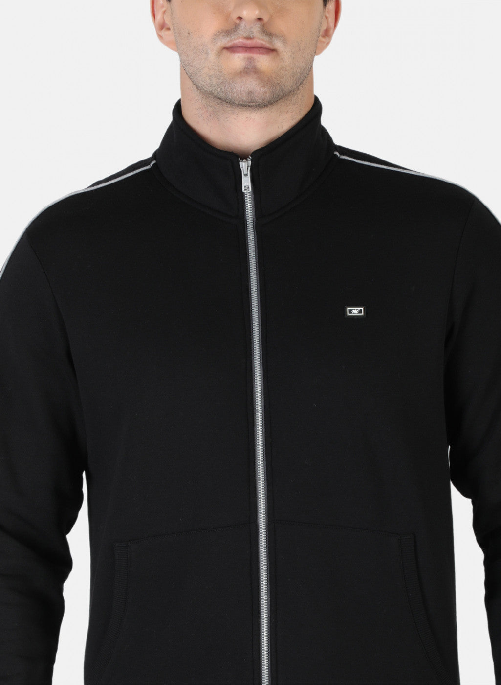 Men Black Plain Tracksuit