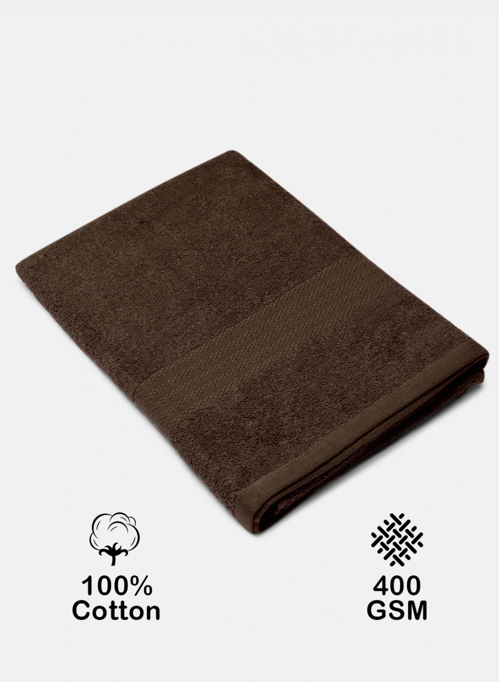 Brown Cotton 400 GSM Bath Towel