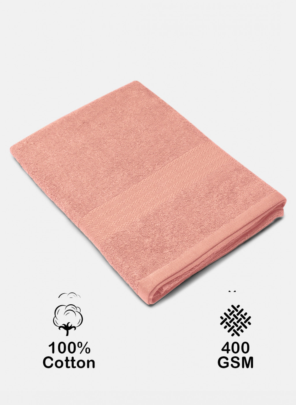 Peach Cotton 400 GSM Bath Towel