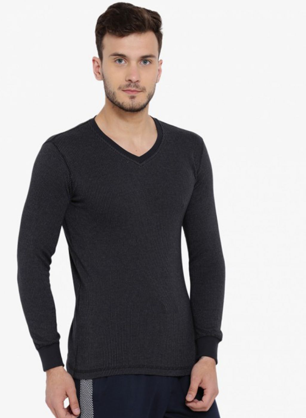 Men Black Solid Thermal Vest