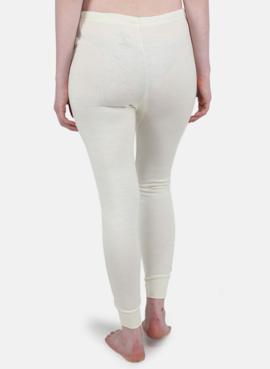 Women Cream Solid Thermal Lower