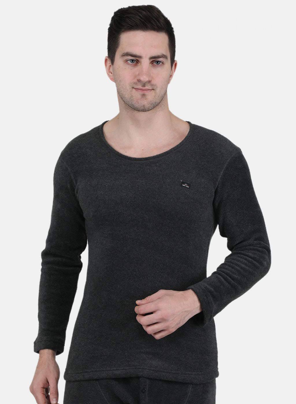 Men Grey Self Design Thermal Vest