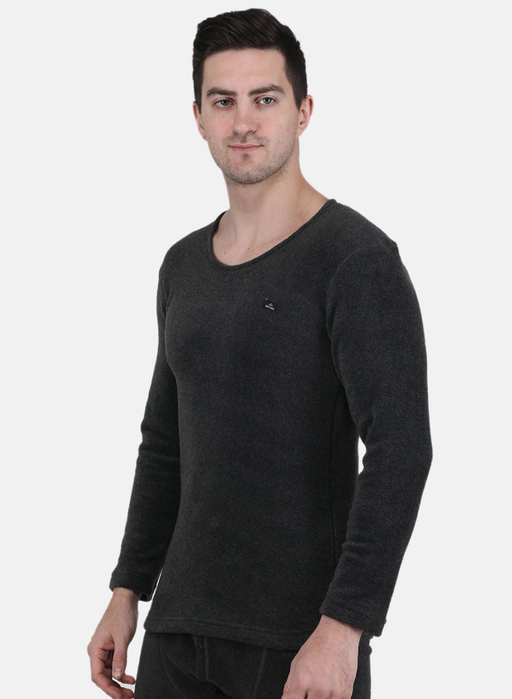 Men Grey Self Design Thermal Vest