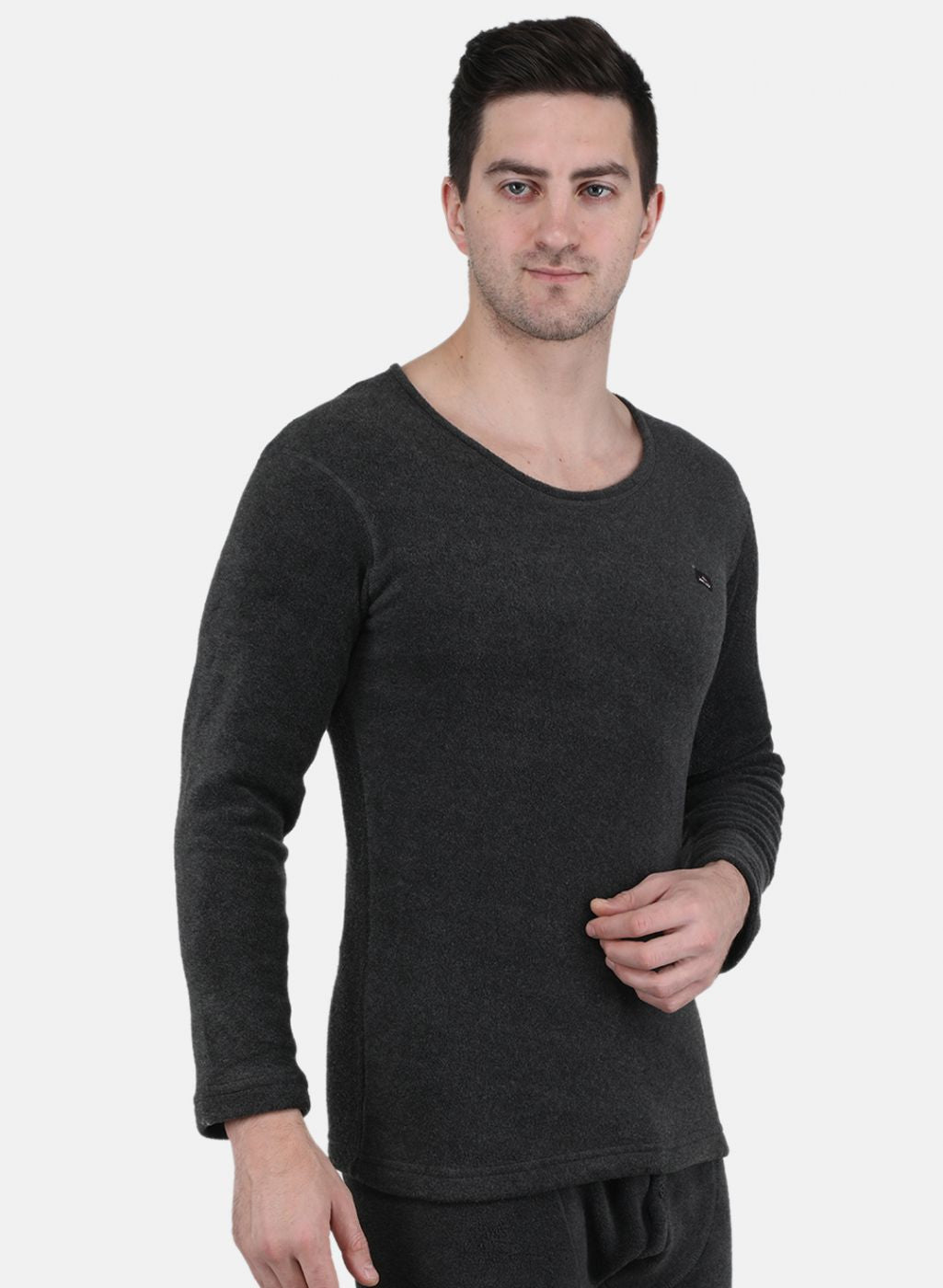 Men Grey Self Design Thermal Vest