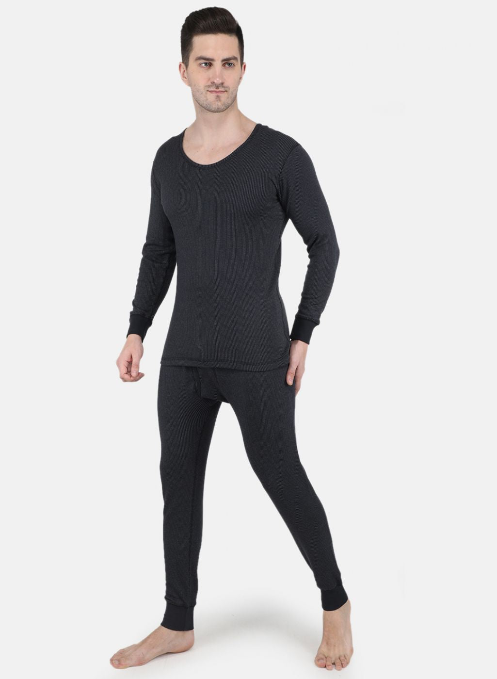 Men Black Solid Thermal Vest