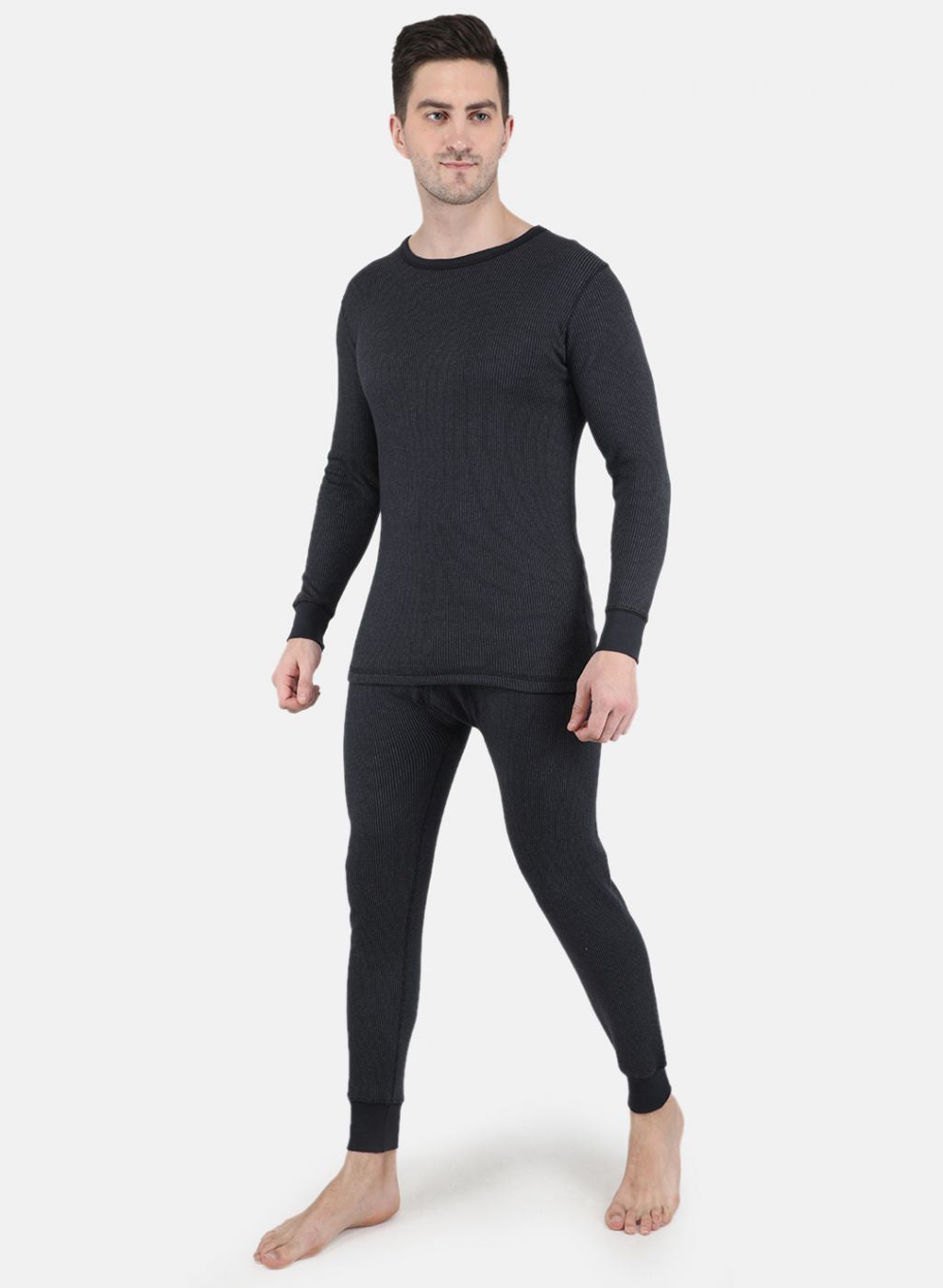 Men Black Solid Thermal Vest