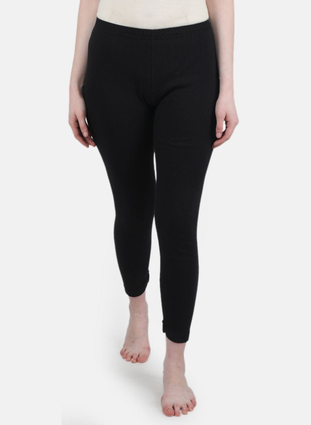 Women Black Solid Thermal Lower