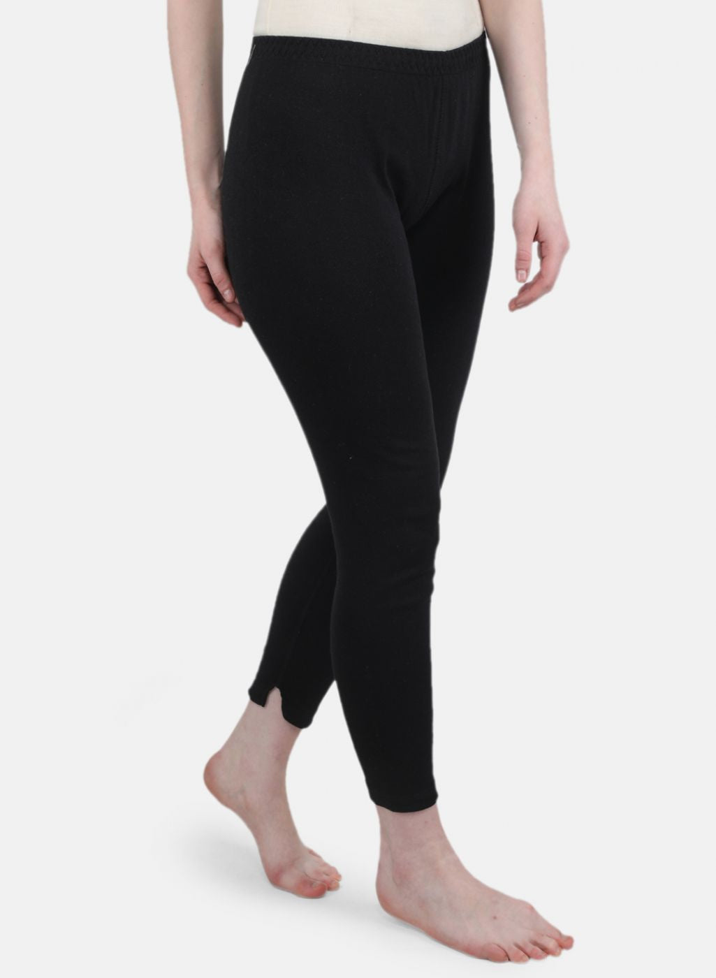 Women Black Solid Thermal Lower