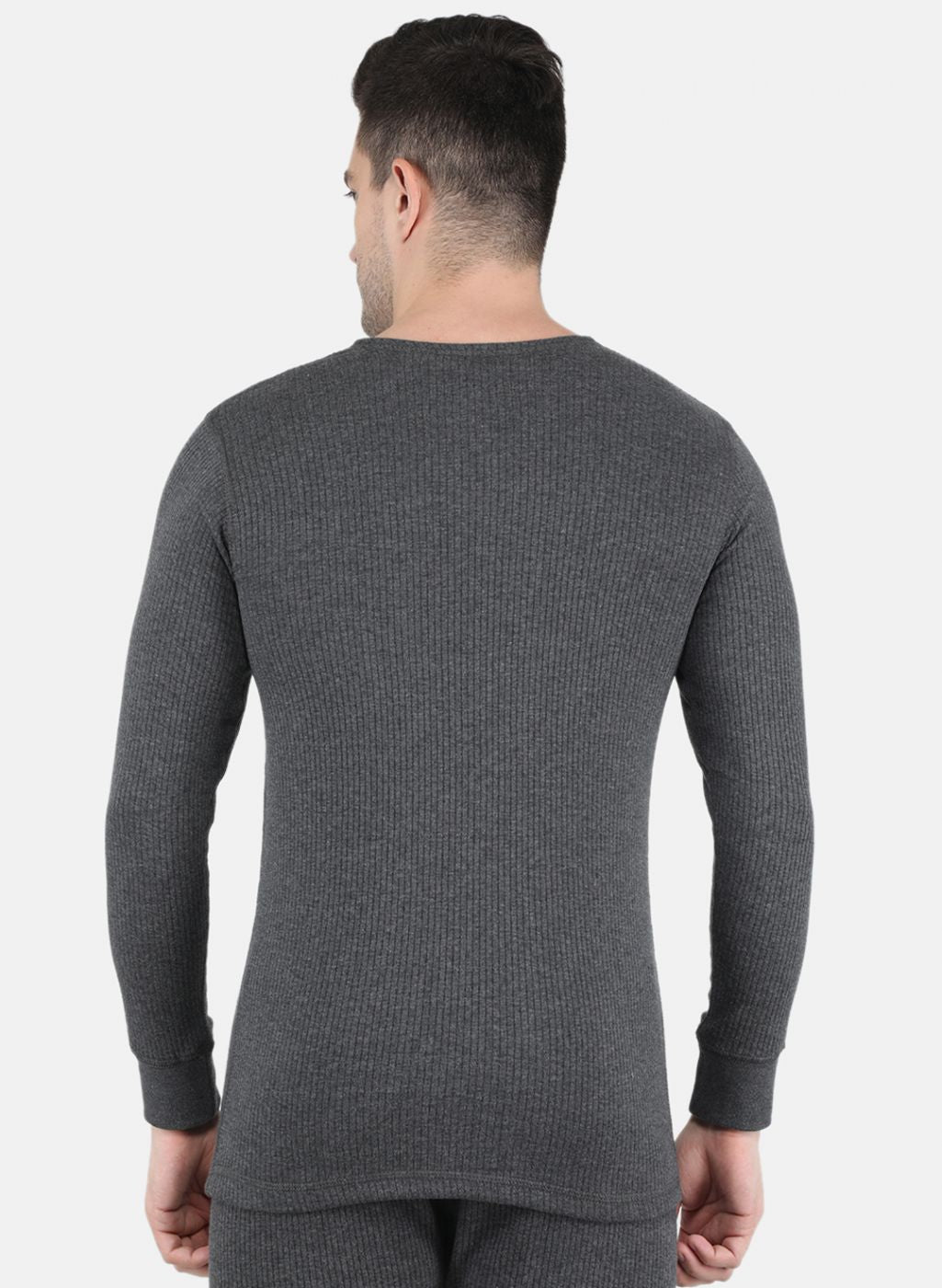 Men Grey Solid Thermal Vest