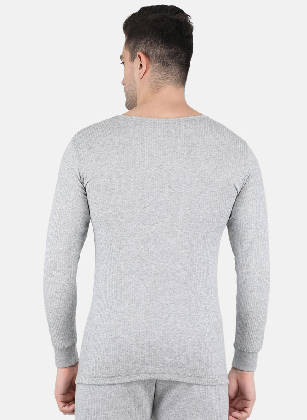 Men Grey Solid Thermal Vest