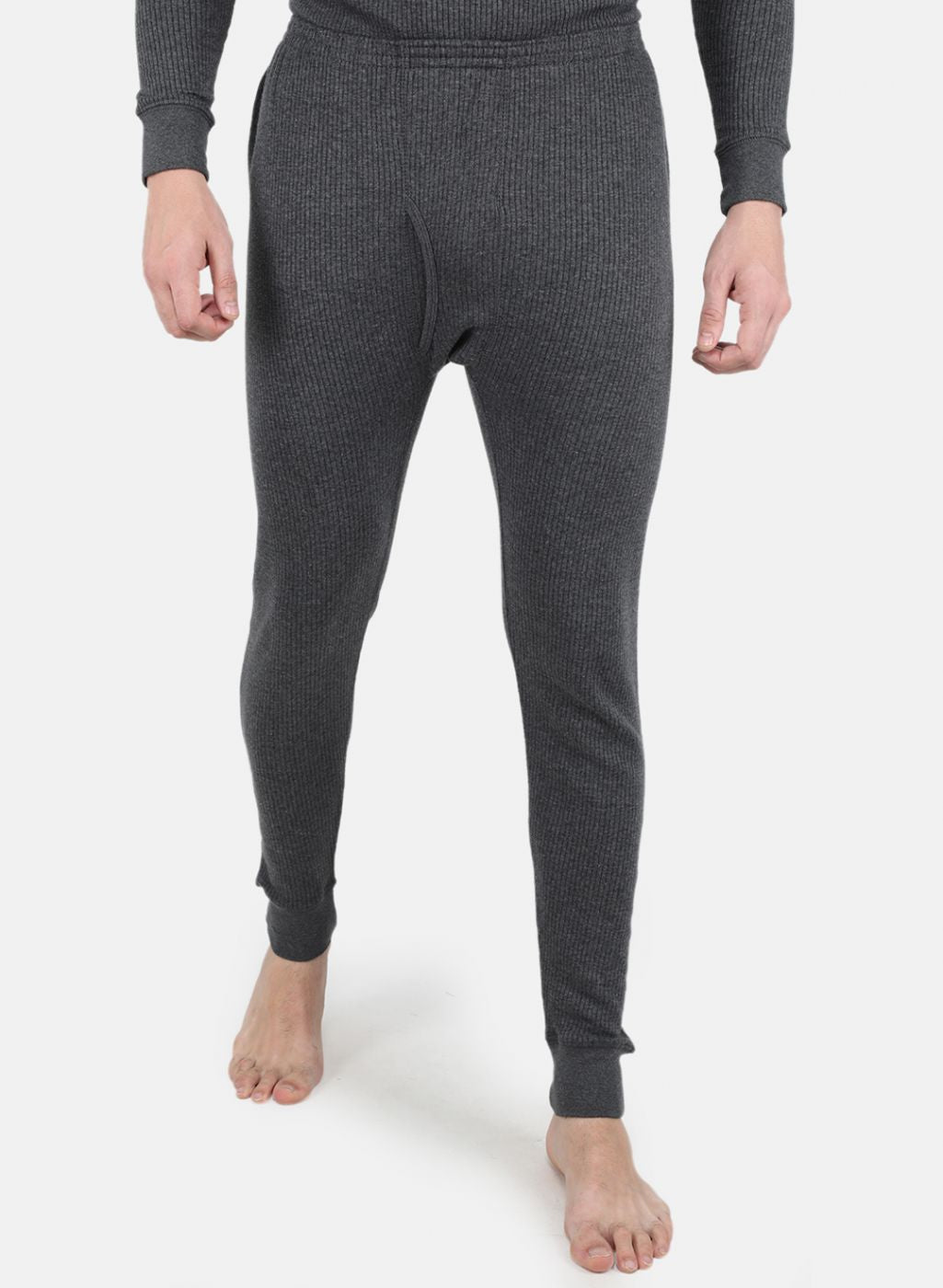 Men Grey Solid Thermal Lower