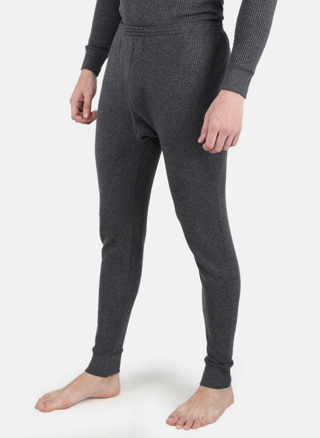 Men Grey Solid Thermal Lower