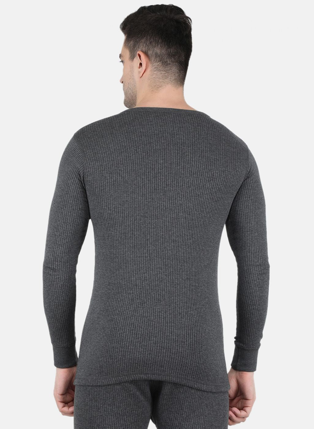 Men Grey Solid Thermal Vest