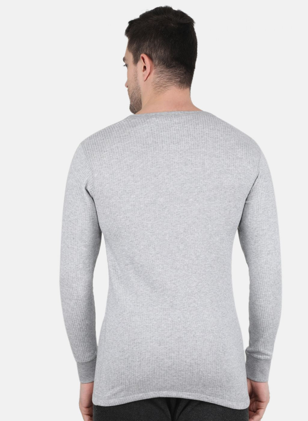 Men Grey Solid Thermal Vest