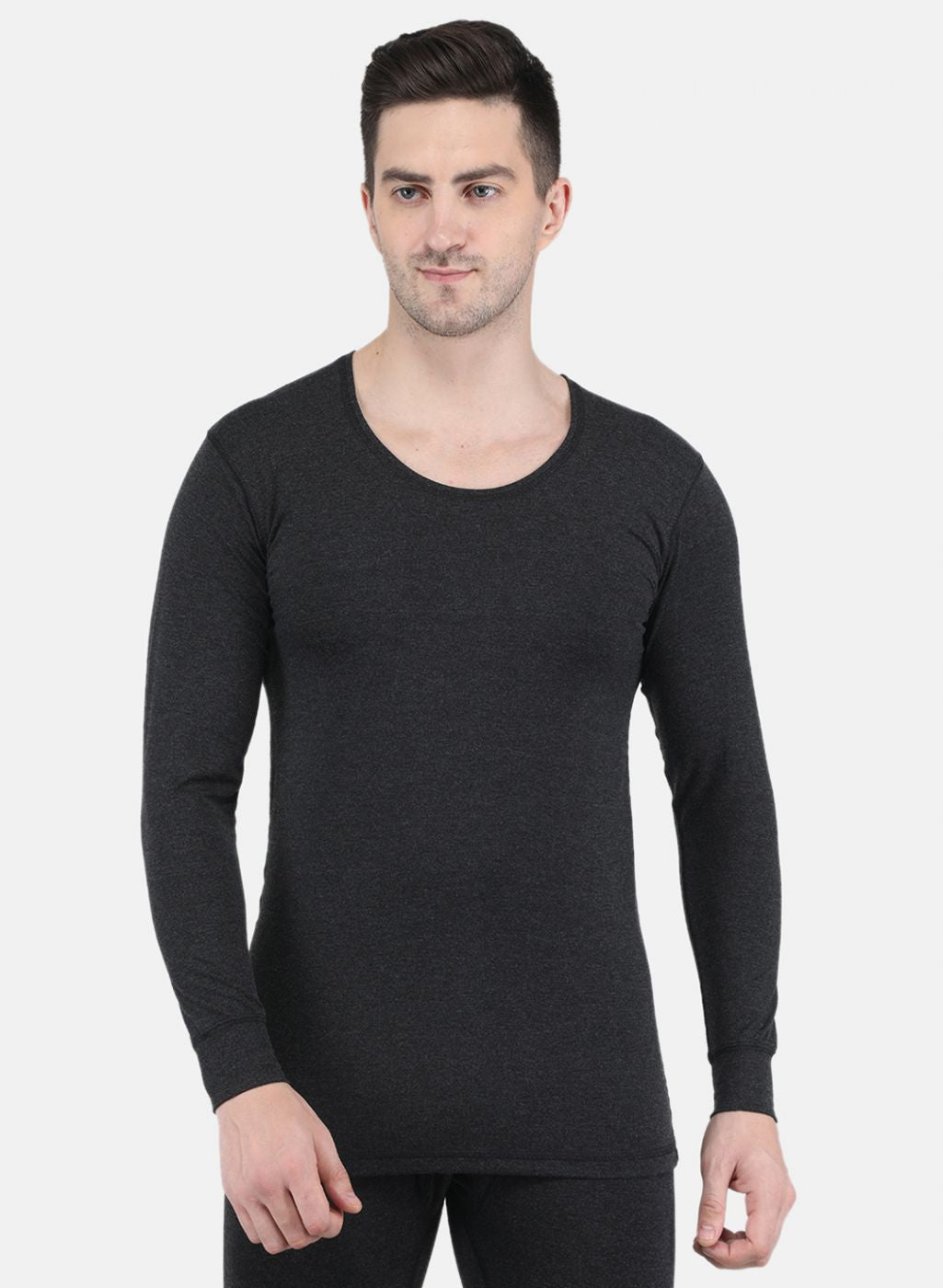 Men Grey Solid Thermal Vest