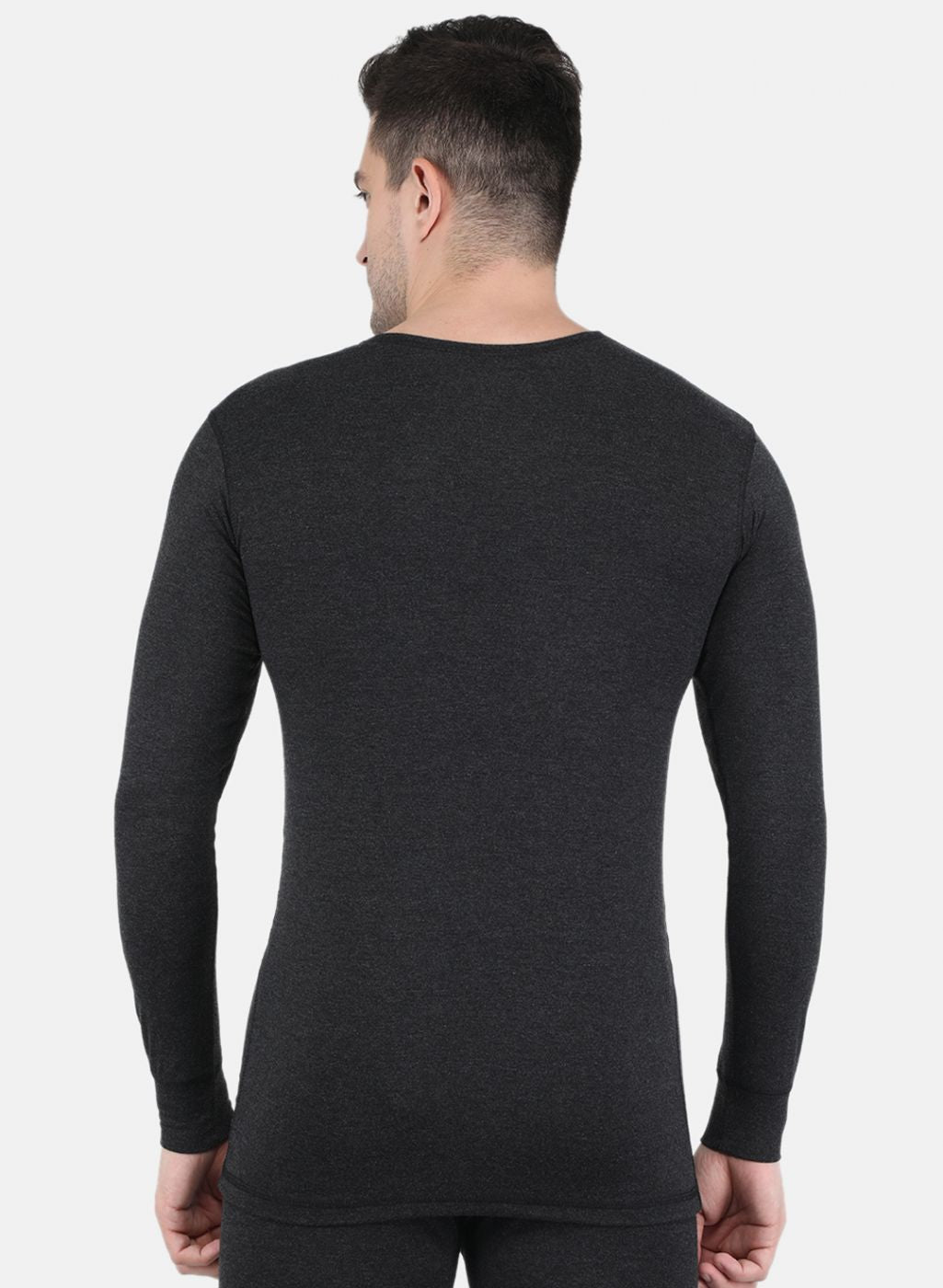 Men Grey Solid Thermal Vest