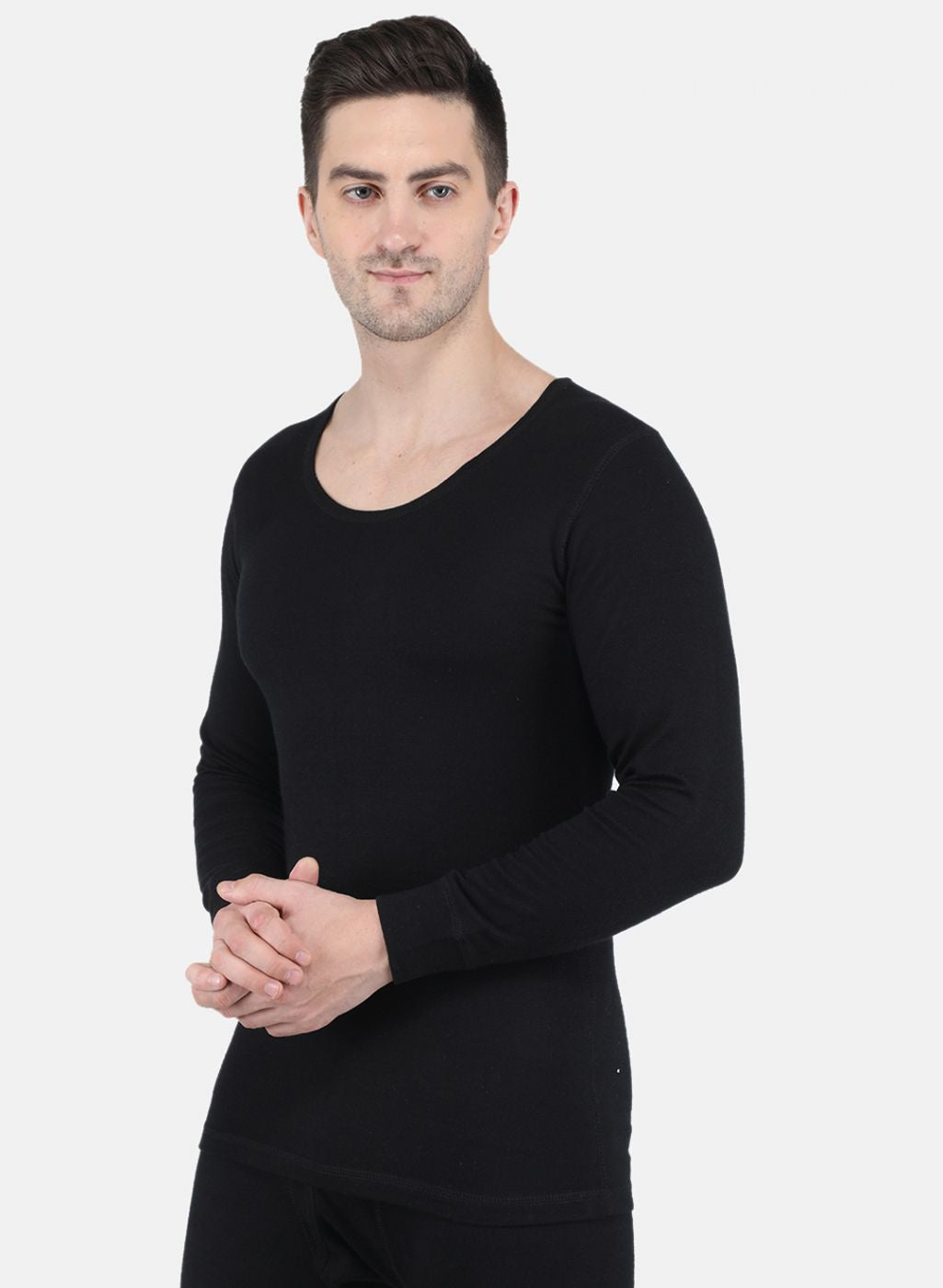 Men Black Solid Thermal Vest