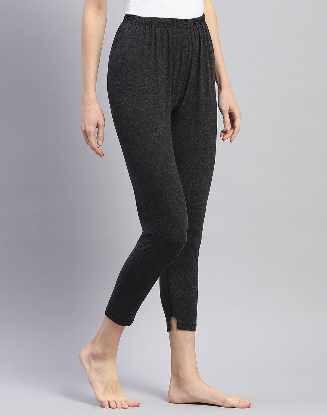 Women Grey Solid Thermal Lower