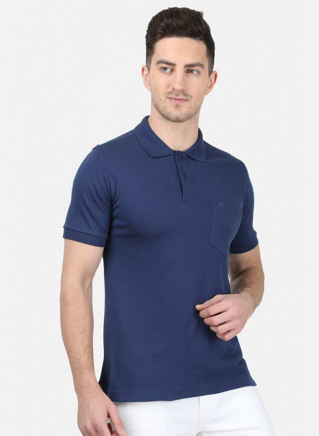 Mens Blue Plain T-Shirt