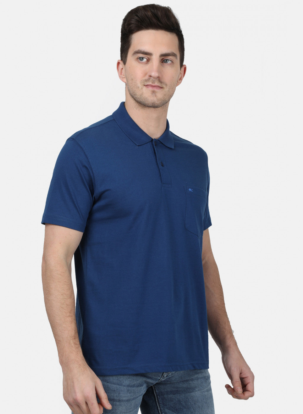 Mens Blue Plain T-Shirt