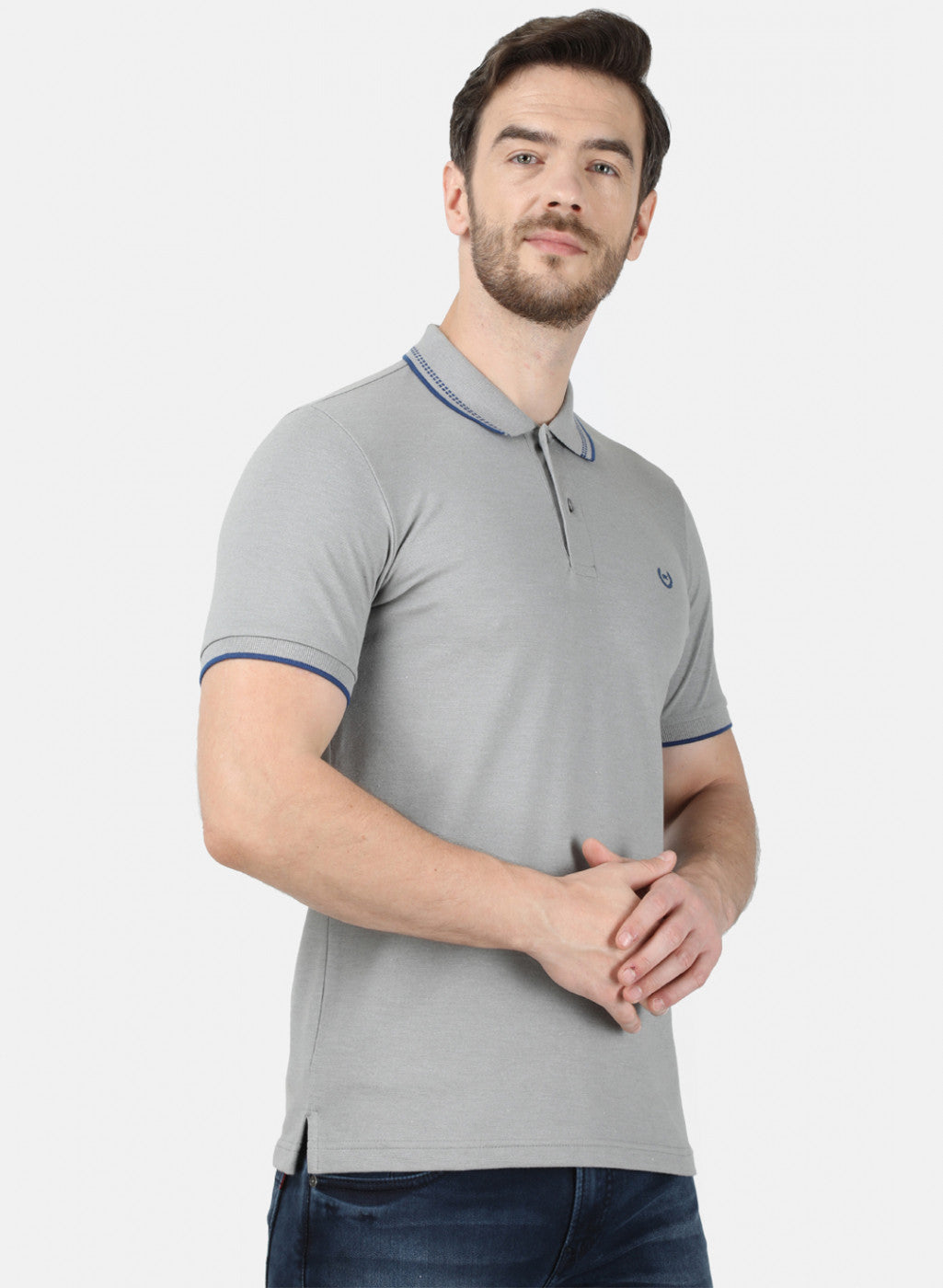 Mens Grey Plain T-Shirt