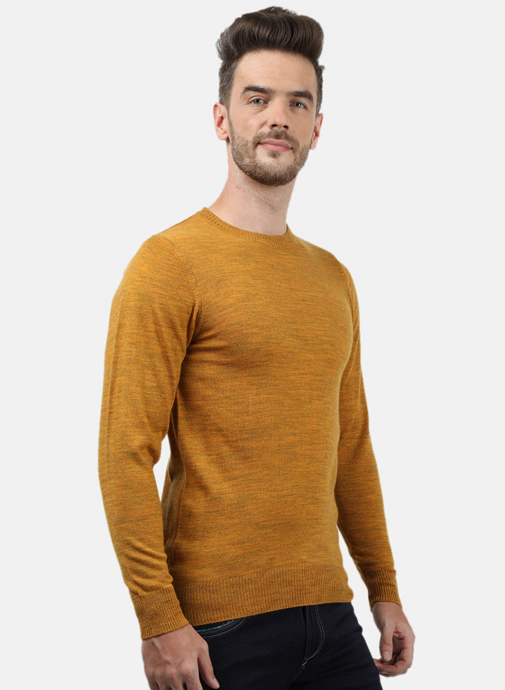 Men Yellow Solid Pullover