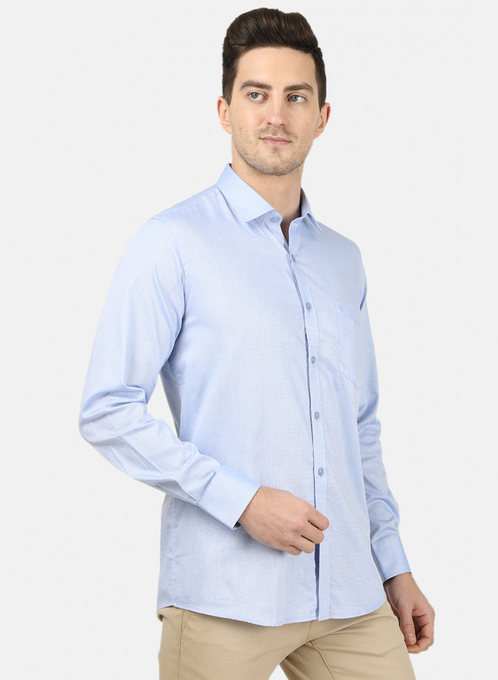 Mens Blue Printed Shirt