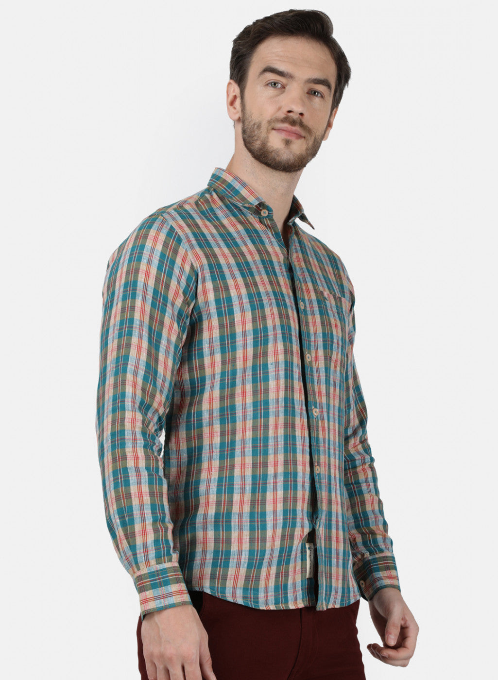 Mens Blue Check Shirt