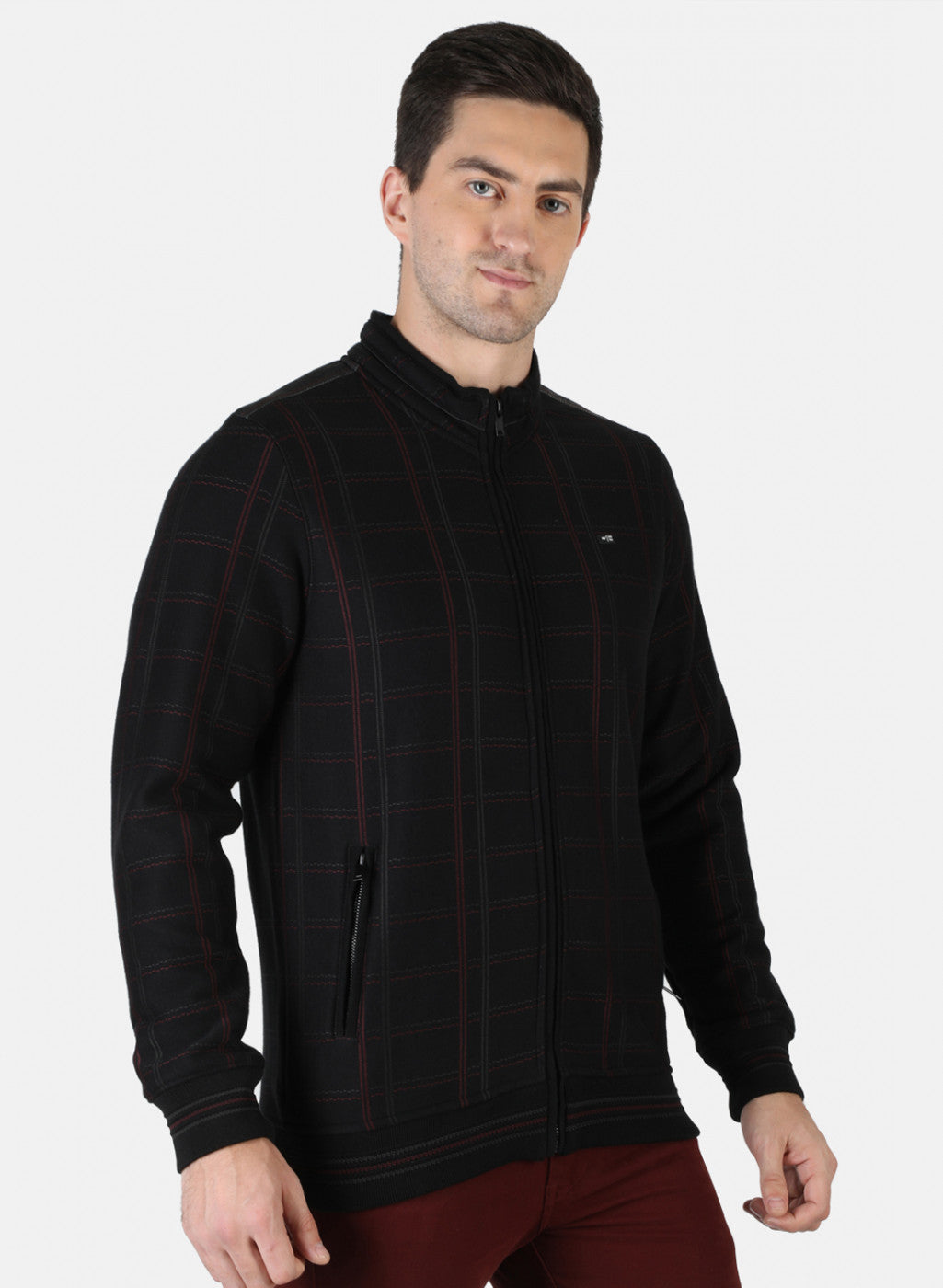 Men Black Check Sweatshirt