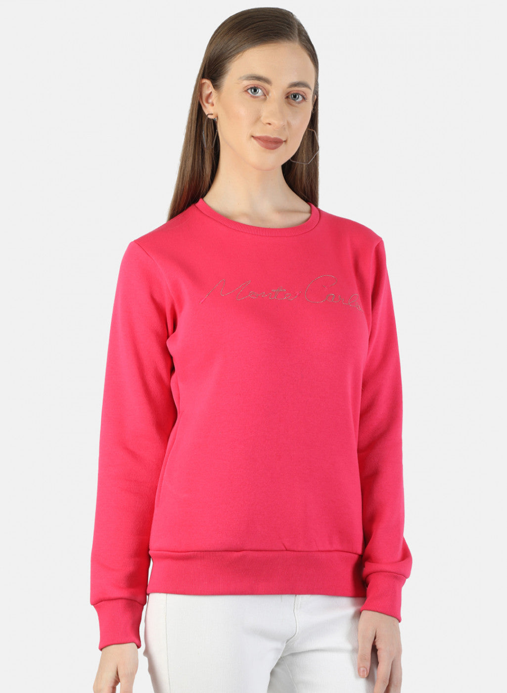 Women Pink Embroidered Sweatshirt