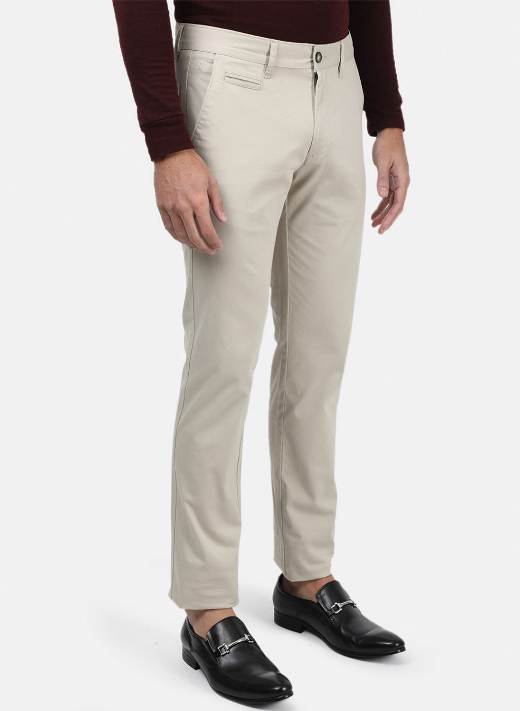 Men Grey Plain Trousers