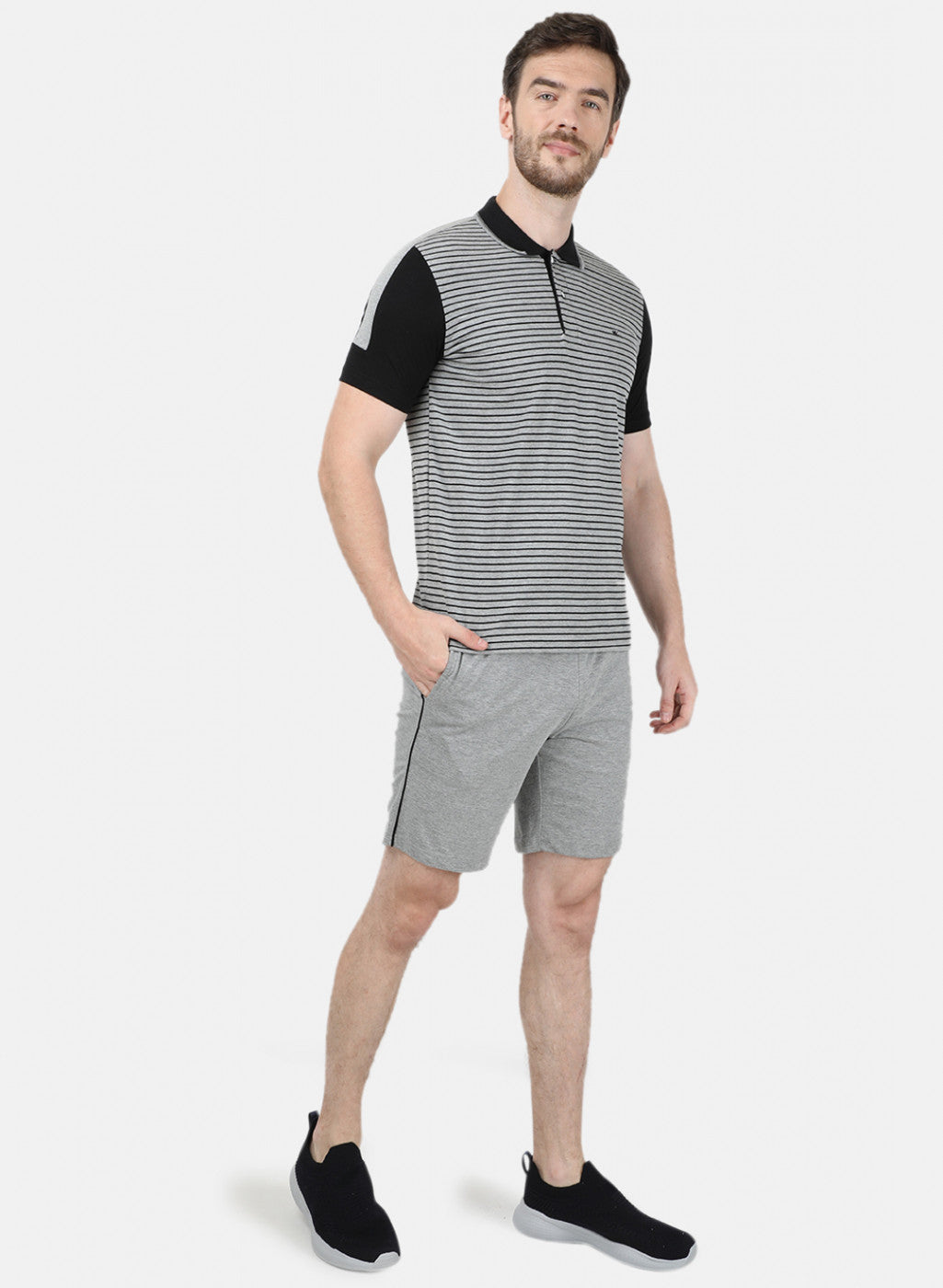 Mens Grey Stripe 3 Pc Combo Set