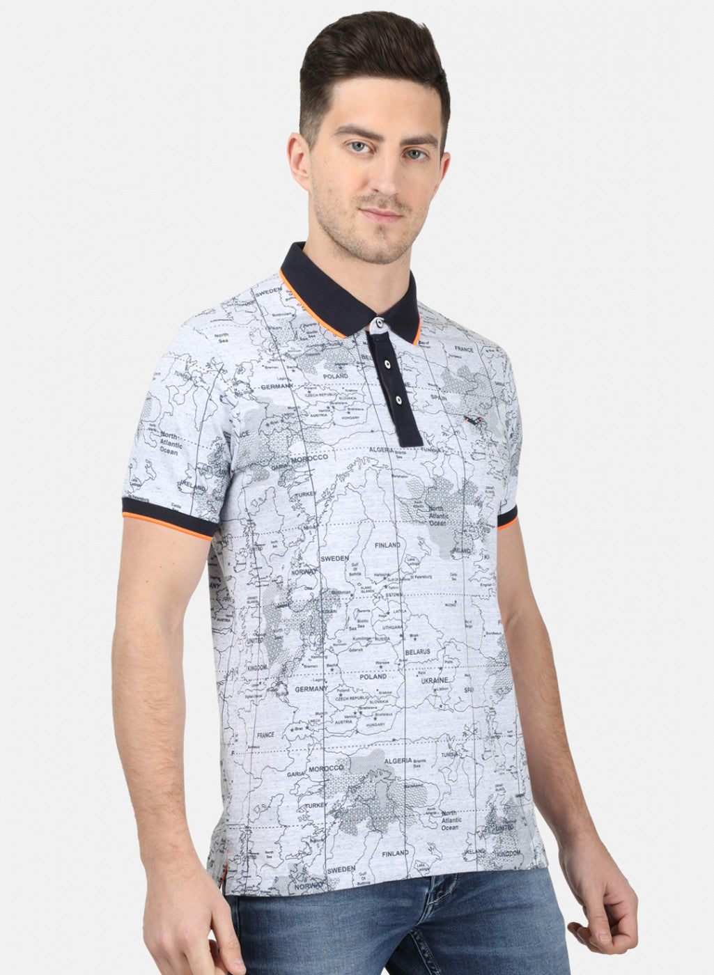 Mens Blue Printed T-Shirt