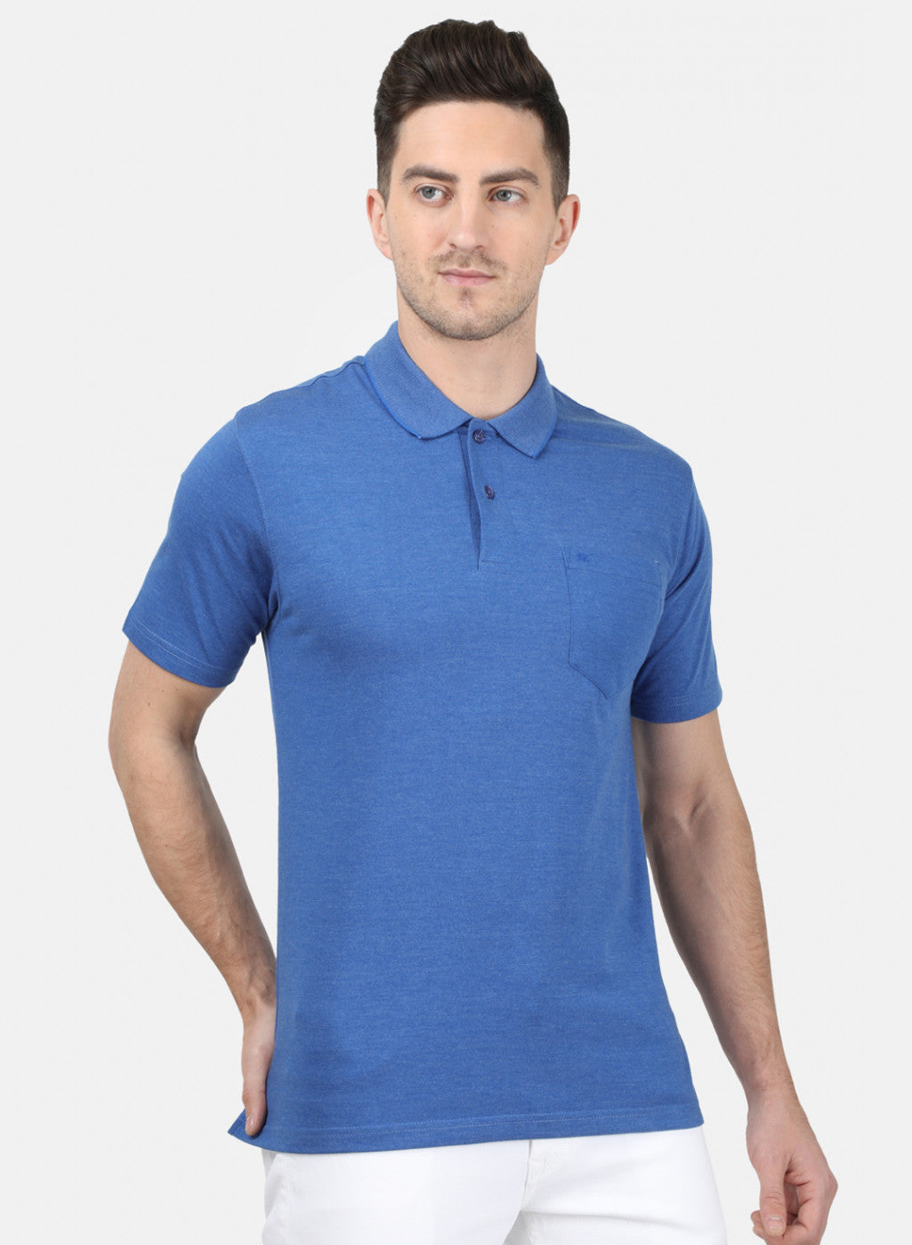 Mens Blue Plain T-Shirt