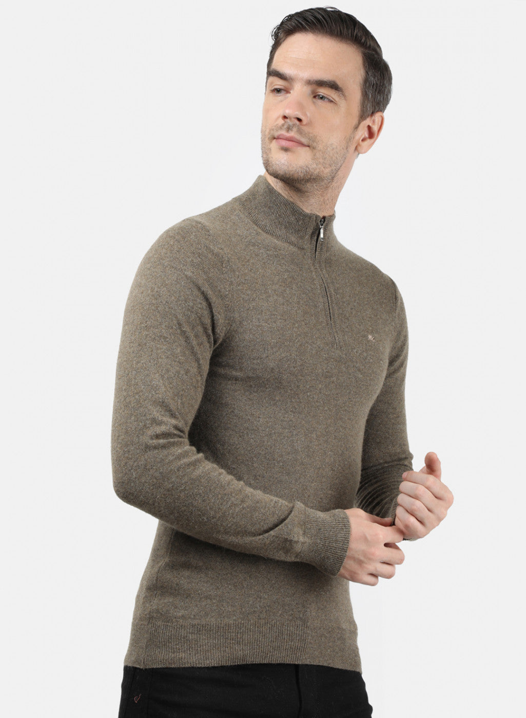 Men Brown Solid Pullover