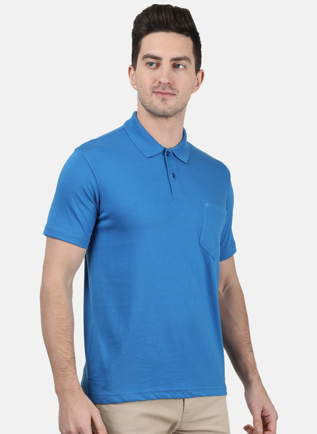 Mens Blue Plain T-Shirt