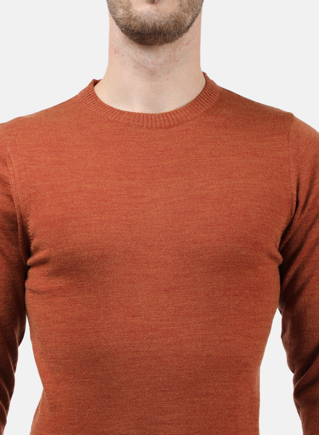 Men Orange Solid Pullover