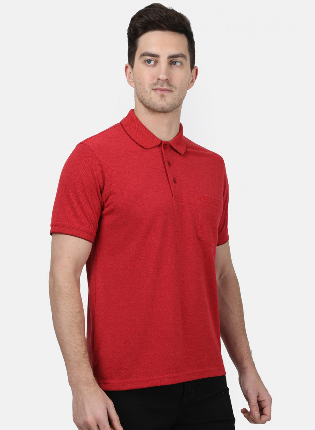 Mens Maroon Plain T-Shirt