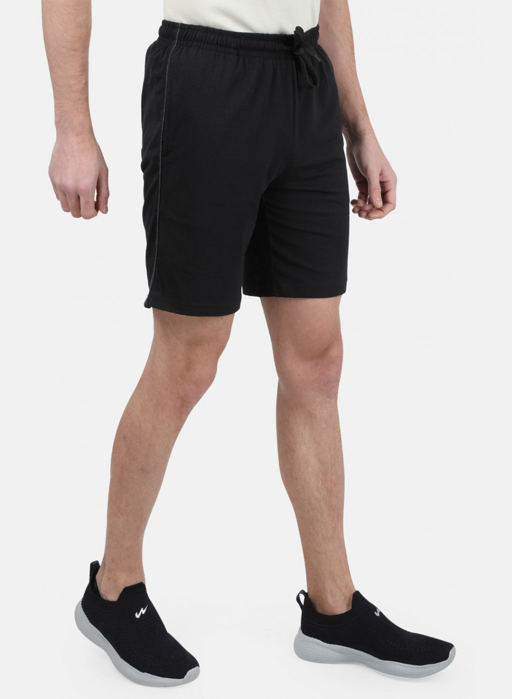 Mens Black Plain Bermuda