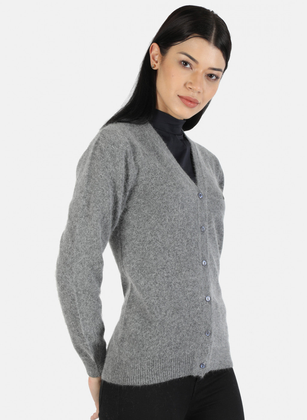 Women Grey Solid Cardigan