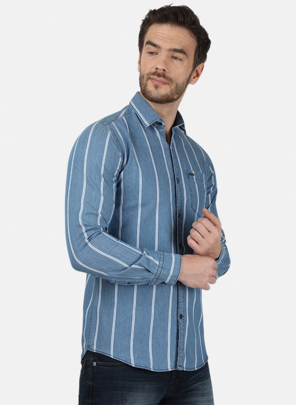 Mens Blue Stripe Shirt