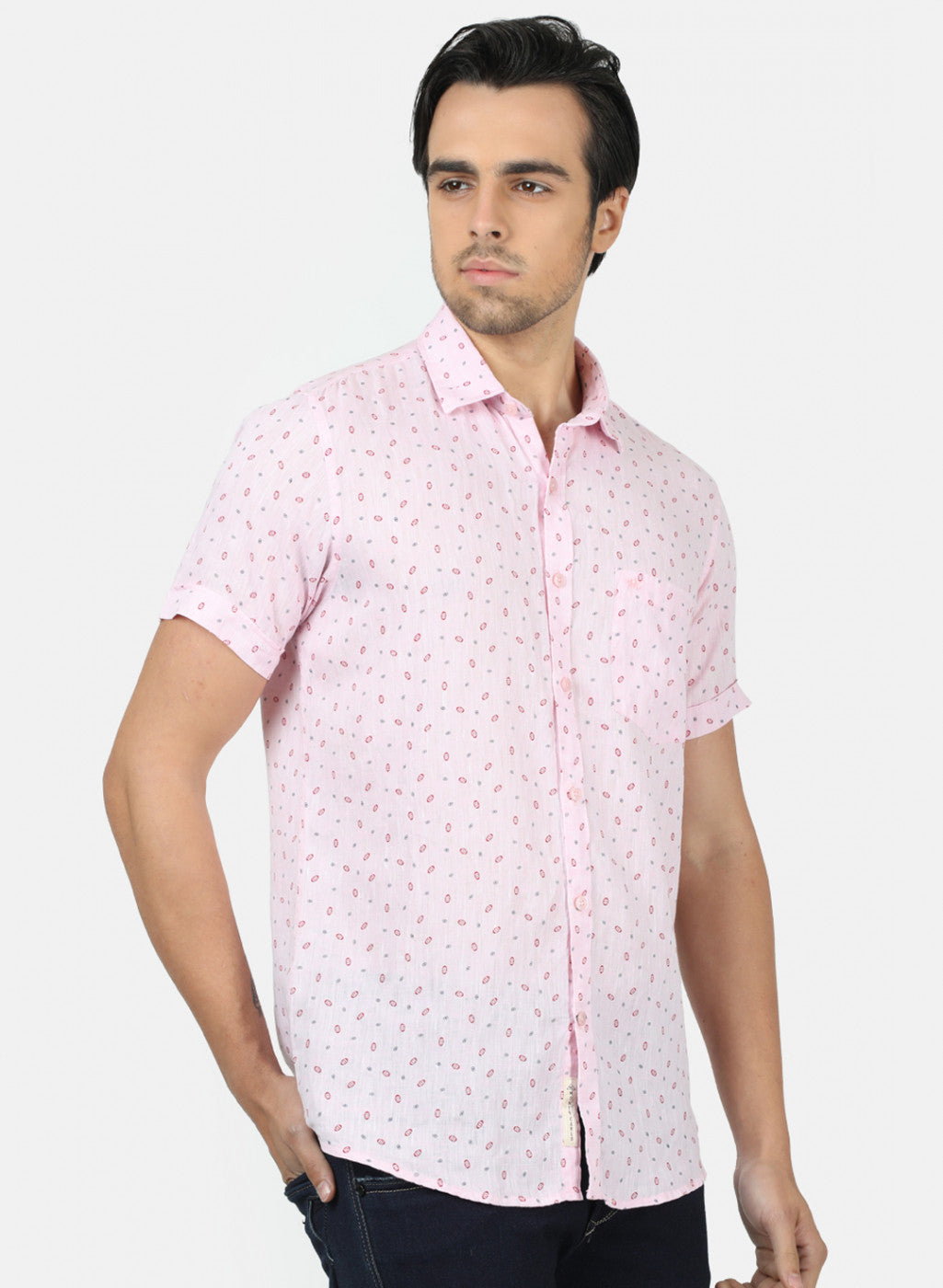 Men Pink Printed Shirts