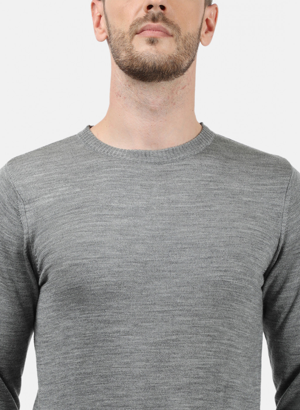 Men Grey Solid Pullover