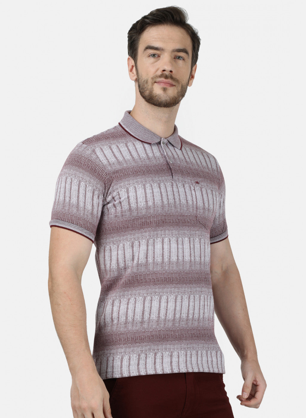 Mens Maroon Stripe T-Shirt