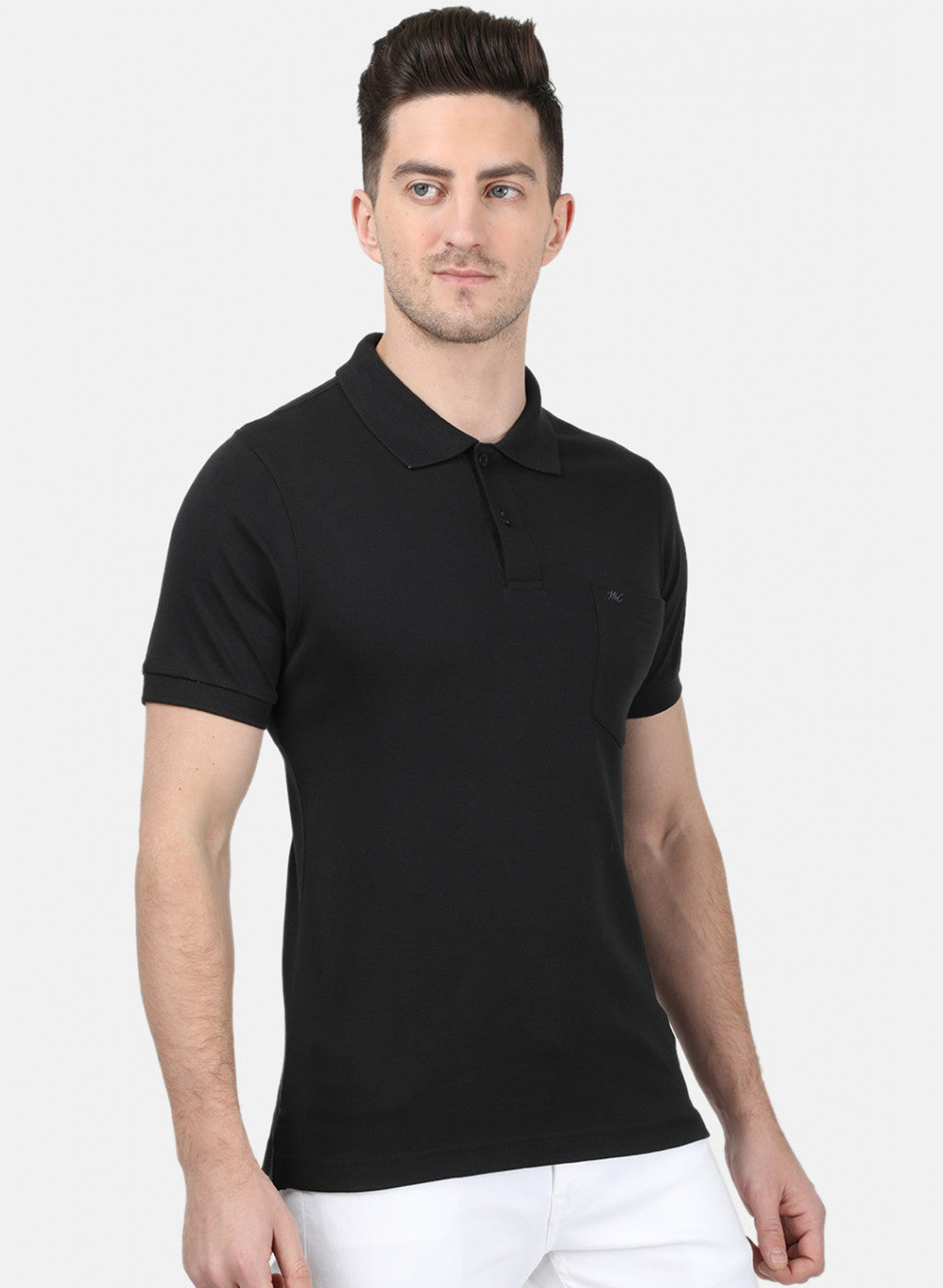 Mens Black Plain T-Shirt