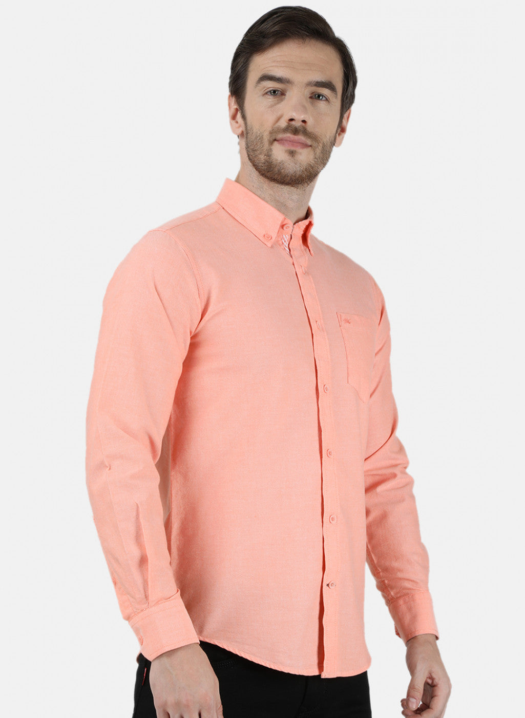 Mens Orange Solid Shirt