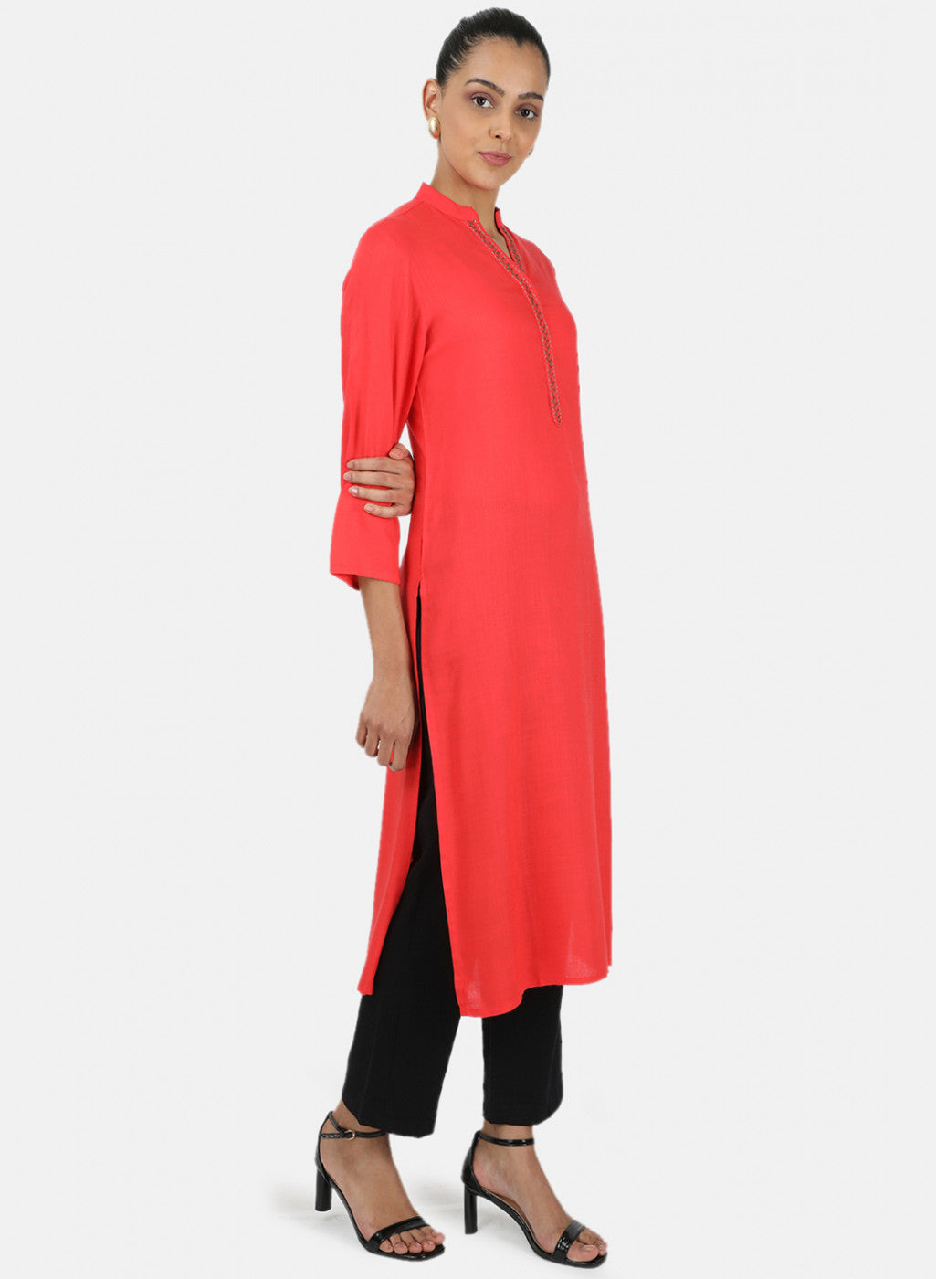 Womens Dark Pink Plain Tunic