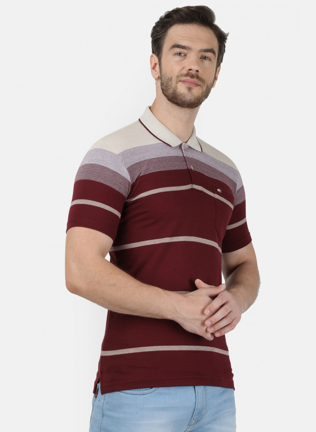 Mens Maroon Stripe T-Shirt