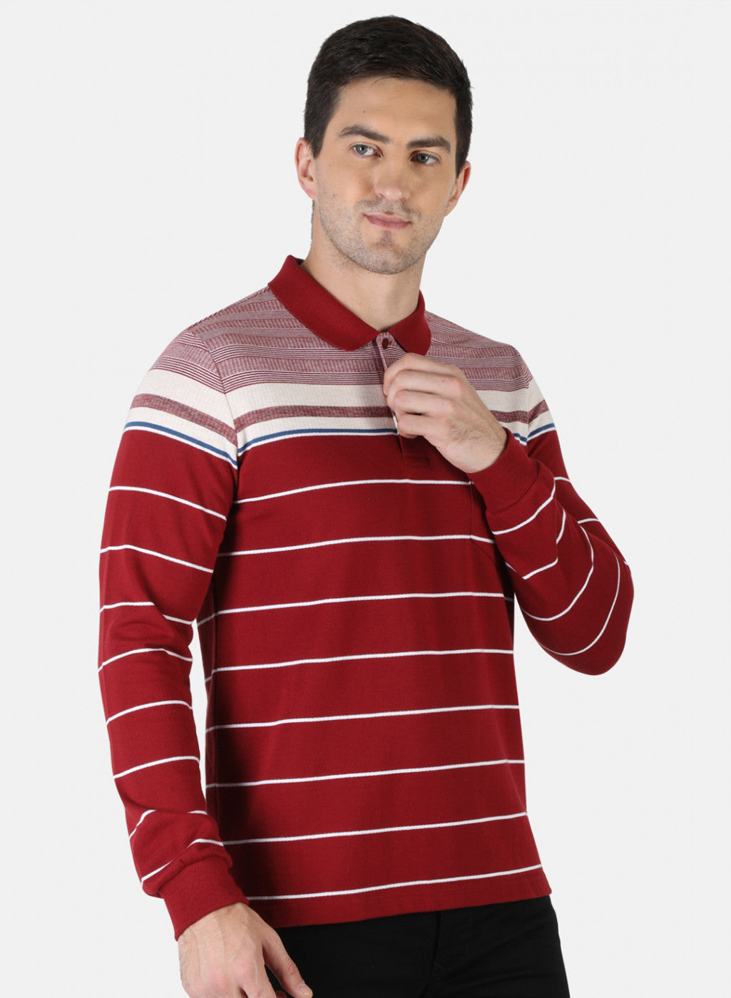 Men Maroon Stripe T-Shirt