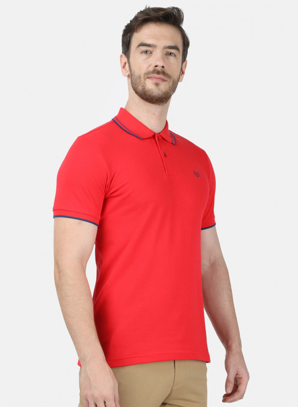 Mens Red Plain T-Shirt